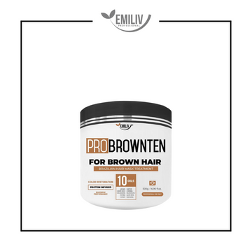 Emiliv Professional - PROBROWNTEN 10 Oils - Hair Color Restoration Mask Brown Hair - 500g, 10.52 fl.oz. - URBAN BEAUTE